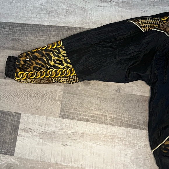 Lauren Brooke Black & Gold Animal Print Chain Style Vintage Jacket Size Small - Picture 4 of 6